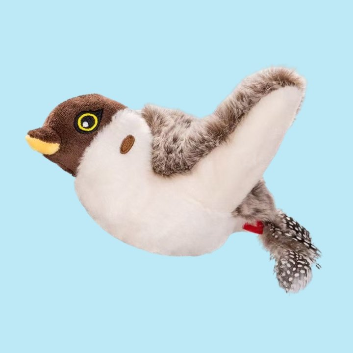 Eco-Friendly Electric Sparrow Cat Toy – Realistic Flapping & Chirping Bird