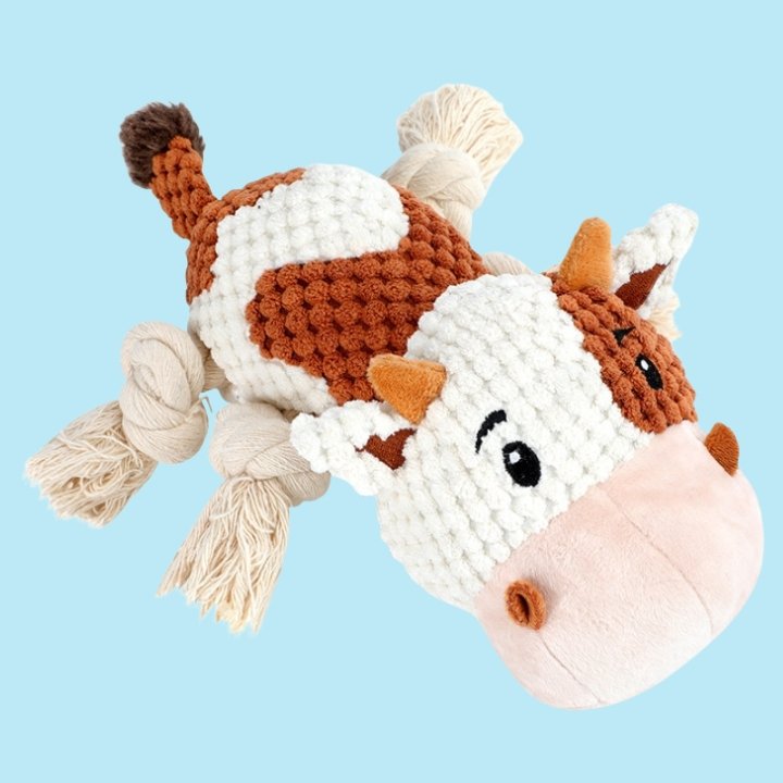 Cow-Shaped Durable Dog Chew Toy